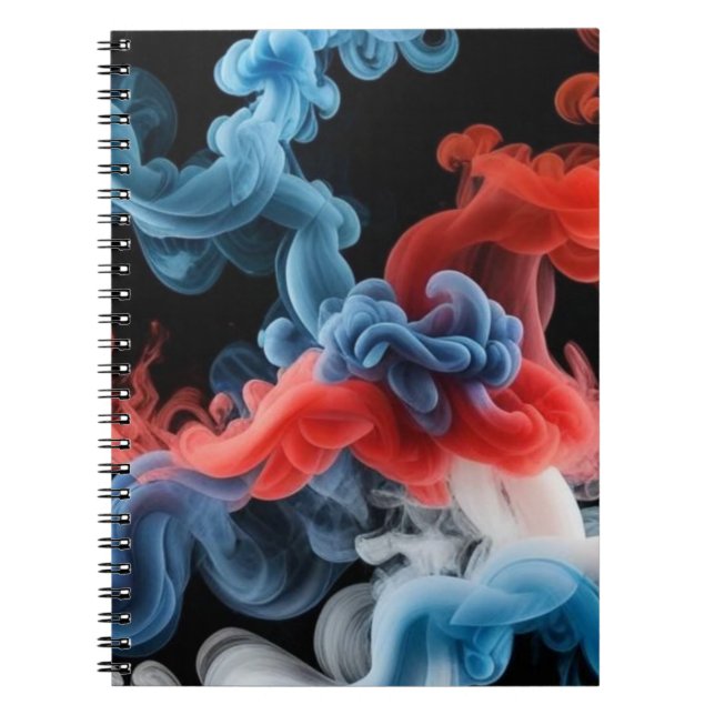 Red and Blue Ink Cloud Abstract Notebook Notizblock (Vorderseite)