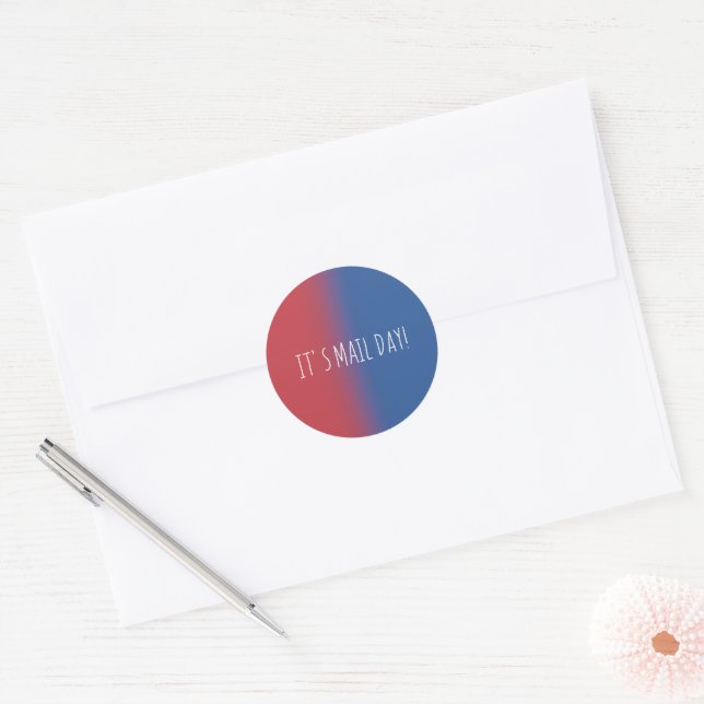 Red and Blue It's Mail Day Umschlag Aufkleber (Umschlag)