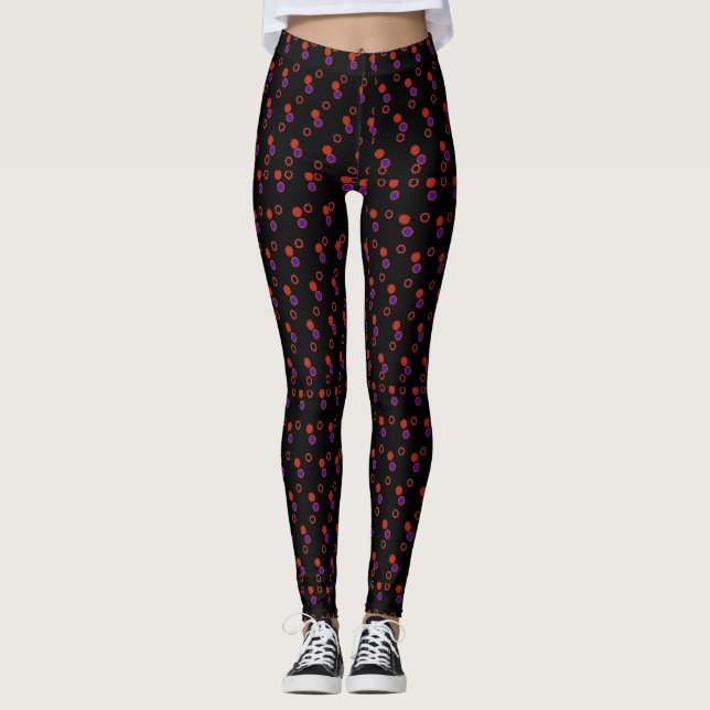 Red and Blue Polka Dot Leggings (Vorderseite)
