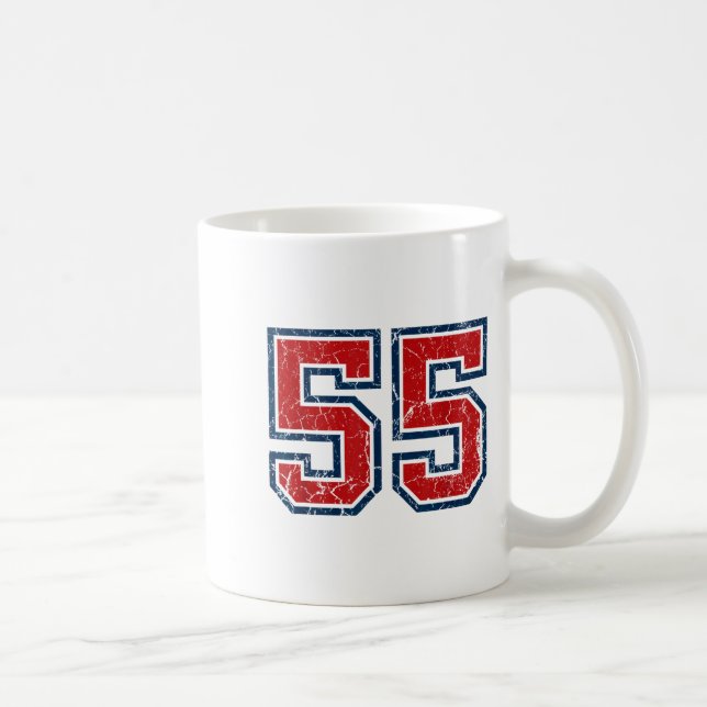 Red And Blue Srts Number 55 Jersey Uniform Player  Kaffeetasse (Rechts)