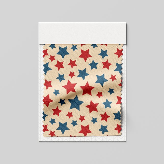 Red and Blue Stars, 4th of July, Beige Background Stoff (Von Creator hochgeladen)