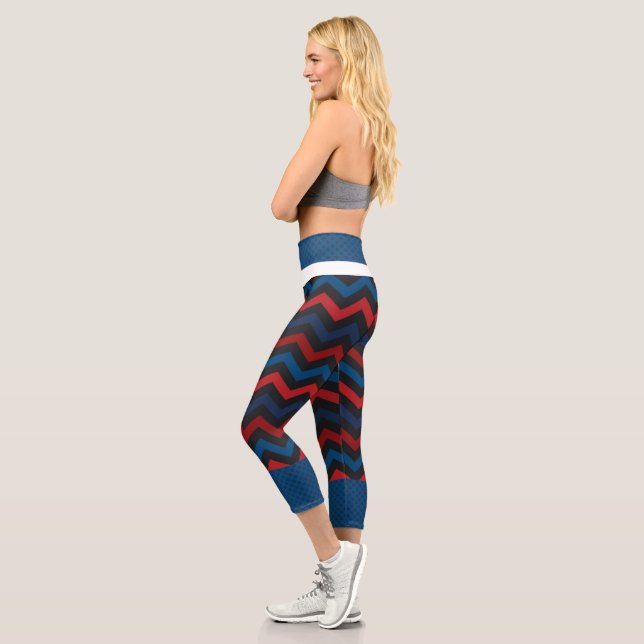 RED AND Blue Zickzack High Waisted Capris (Links)