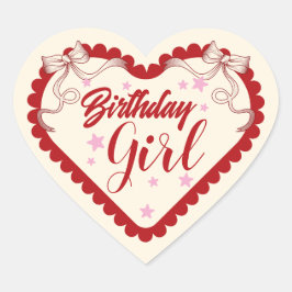 Red and Cream Coquette Cookies Label Sticker