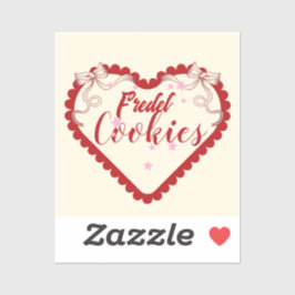 Red and Cream Custom-Cut Vinyl Sticker Design