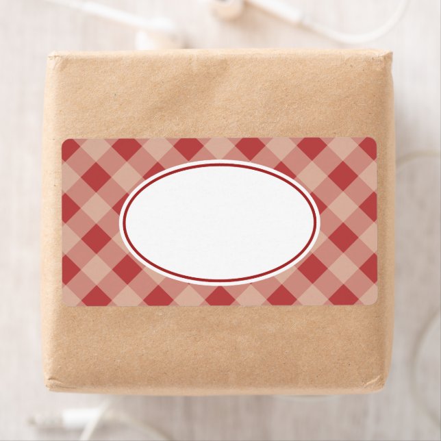 Red and Cream Gingham Labels (Insitu)