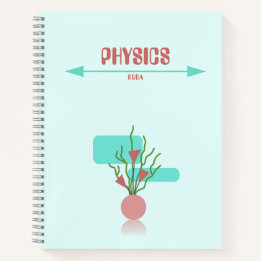 Red and cyan geometric floral Notebook Notizbuch