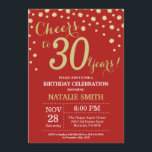 Red and Gold 30. Geburtstag Diamant Einladung<br><div class="desc">30. Geburtstag Einladung mit Red und Gold Glitzer Diamond Hintergrund. Gold Confetti. Erwachsener Geburtstag. Männer oder Frauen zum Geburtstag. Für weitere Anpassungen klicken Sie bitte auf die Schaltfläche "Anpassen" und verwenden Sie unser Designwerkzeug,  um diese Vorlage zu ändern.</div>