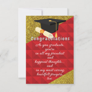 Red and Gold Abschluss Card Karte
