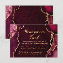 Red and Gold Agate Honeymoon Fund Begleitkarte