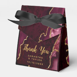 Red and Gold Agate Wedding Vielen Dank Geschenkschachtel