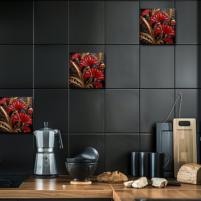 Red and Gold Art Deco  Fliese (Von Creator hochgeladen)