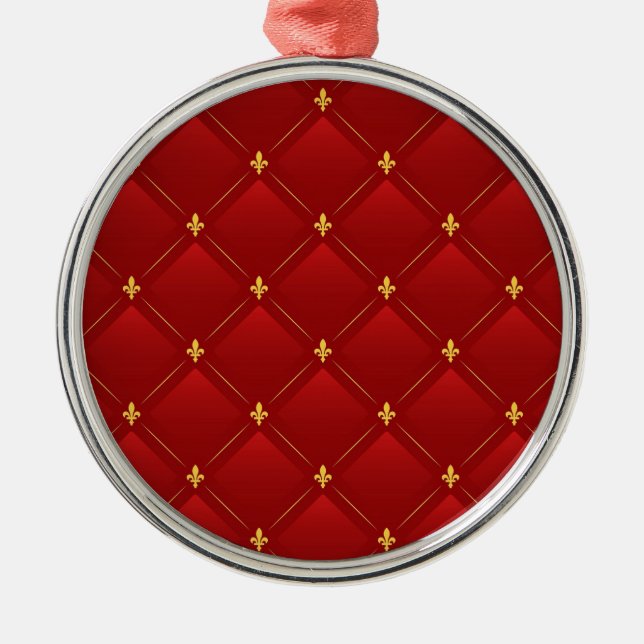Red and gold art nouveau pattern ornament aus metall (Vorne)