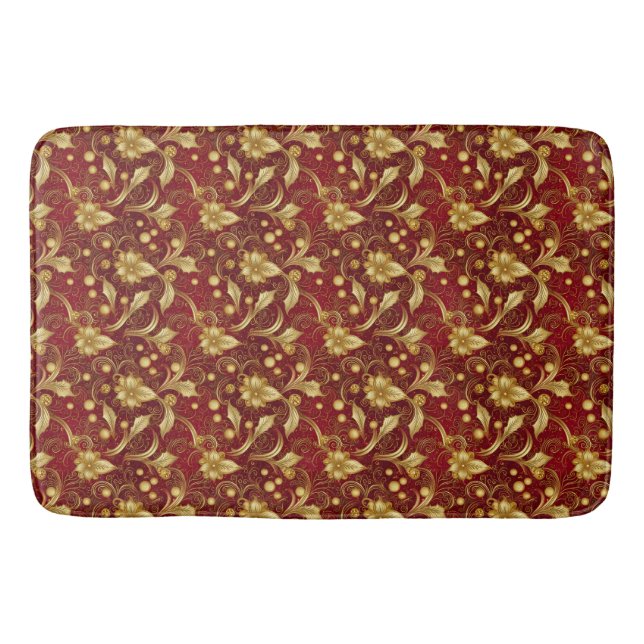 Red and Gold Bath Mat Badematte (Vorderseite)