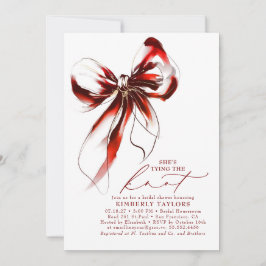 Red and Gold Bow Elegant Whimsical Bridal Shower Einladung