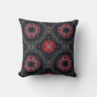 "Red and Gold Chaos Mandala Pattern Pillow" Kissen