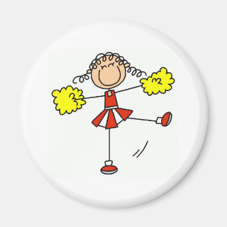 Red and Gold Cheerleader Magnet