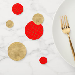 Red and Gold Christmas Confetti Konfetti