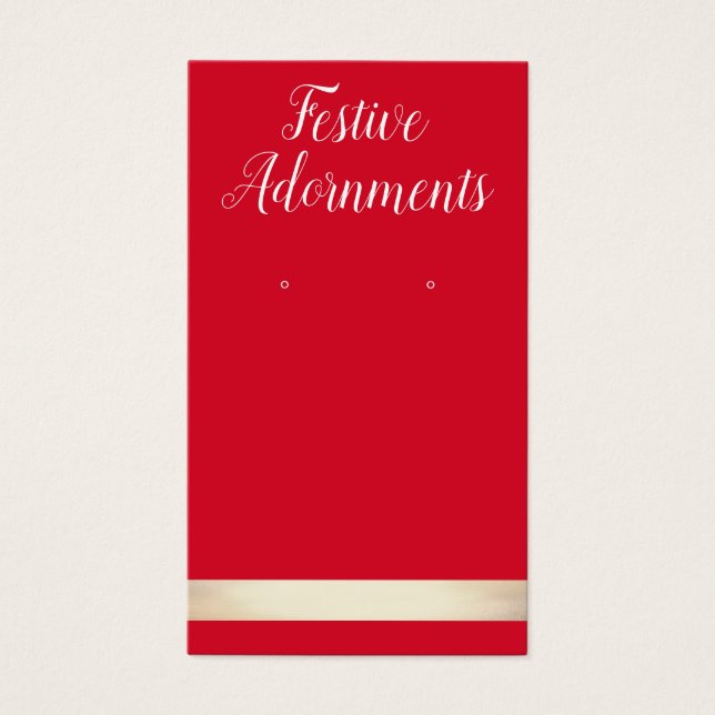 Red and Gold Christmas Earring Display Card (Vorderseite)