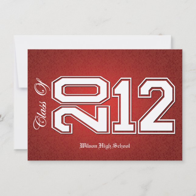 Red and Gold Class of 2012 Graduation Invites Einladung (Vorderseite)