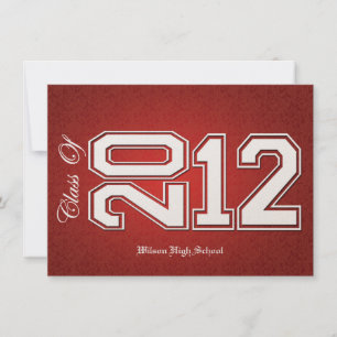 Red and Gold Class of 2012 Graduation Invites Einladung