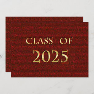 Red and Gold Class of 2025 Graduation Party Card Einladung