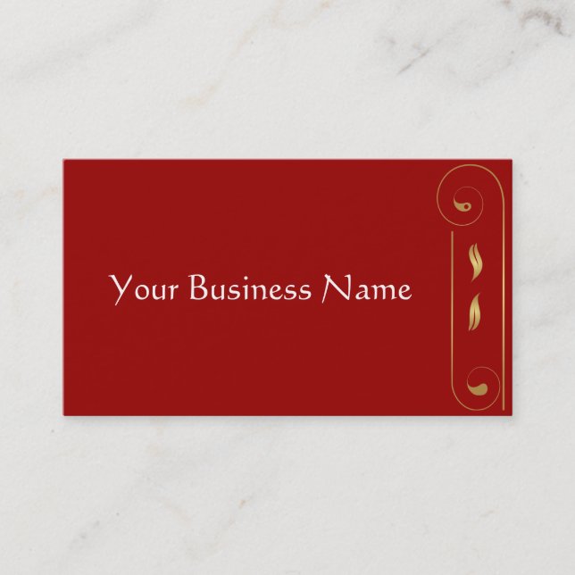 Red and Gold Classic Business Card Visitenkarte (Vorderseite)