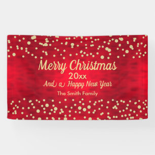 Red and Gold Confetti Weihnachtsmuster Banner