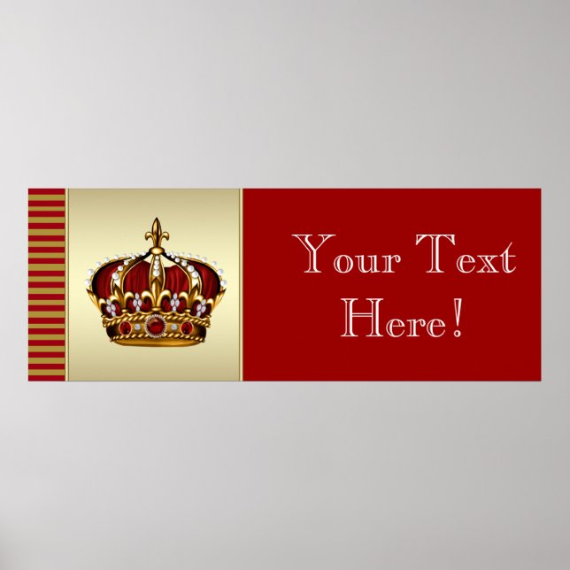 Red and Gold Crown Prince Baby Showbanner Poster (Vorne)