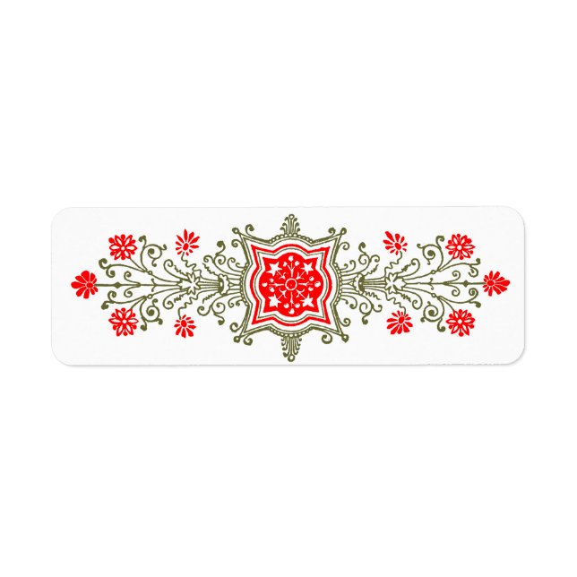 Red and Gold Daisy Etching Labels (Vorne)