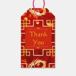Red and Gold Dragon Wedding Geschenkanhänger