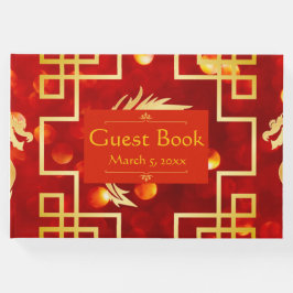 Red and Gold Dragon Wedding Guest Book Gästebuch