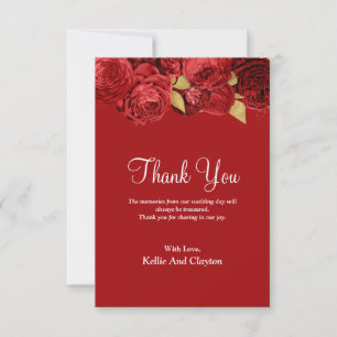 Red and Gold Floral Vielen Dank Karte