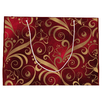Red and Gold Geschenktasche Große Geschenktüte
