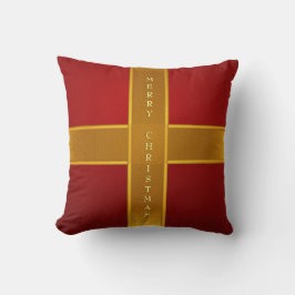 Red and Gold Gift Wrapped Merry Christmas Design Kissen