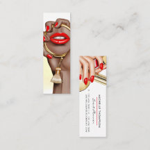 Red and Gold Glam Chic Makeup Artist Business Card