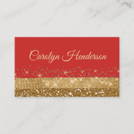 Red and Gold Glittery Business Card Visitenkarte