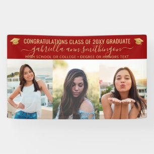 Red and Gold Graduation 3 Foto Banner