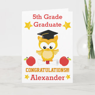 Red and Gold Gratulationen 5. Klasse Karte