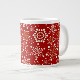 Red and Gold Holiday Pattern Jumbo-Tasse