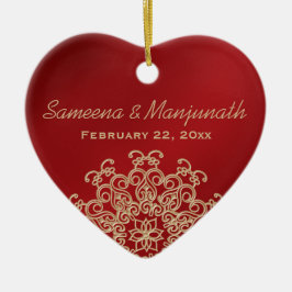 Red and Gold Indian Style Wedding Party Gefallen Keramik Ornament