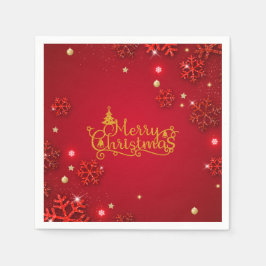 Red and Gold Luxury Weihnachten Serviette