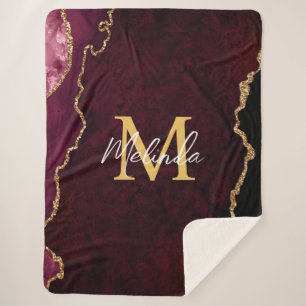Red and Gold Marmor Agate Sherpadecke