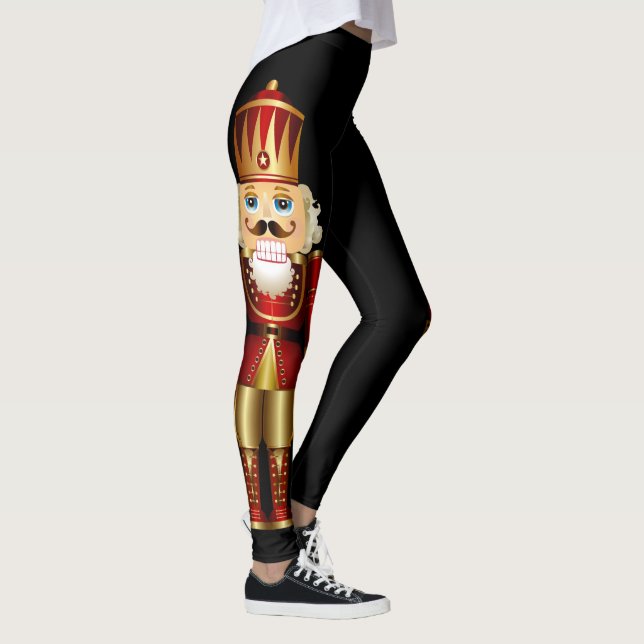 Red and Gold Nutcrackers Riesiges Leggings (Rechts)