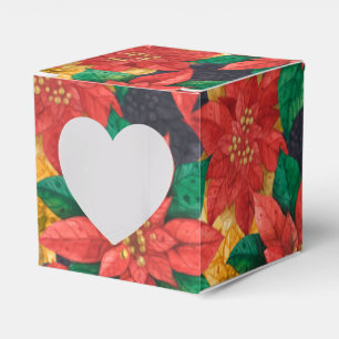 Red and Gold Poinsettias Weihnachtsfeiertag Geschenkschachtel