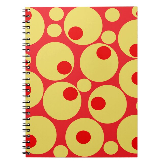 Red and Gold Polka Dots Notizblock (Vorderseite)