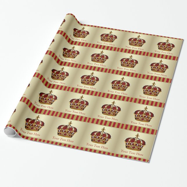 Red and Gold Prince Baby Showpapier Geschenkpapier (Ungerollt)
