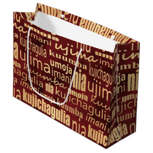 Red and Gold Seven Principles Große Geschenktüte