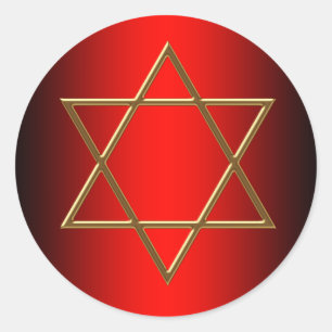 Red and Gold Star von David Bar Mitzvah Stickers