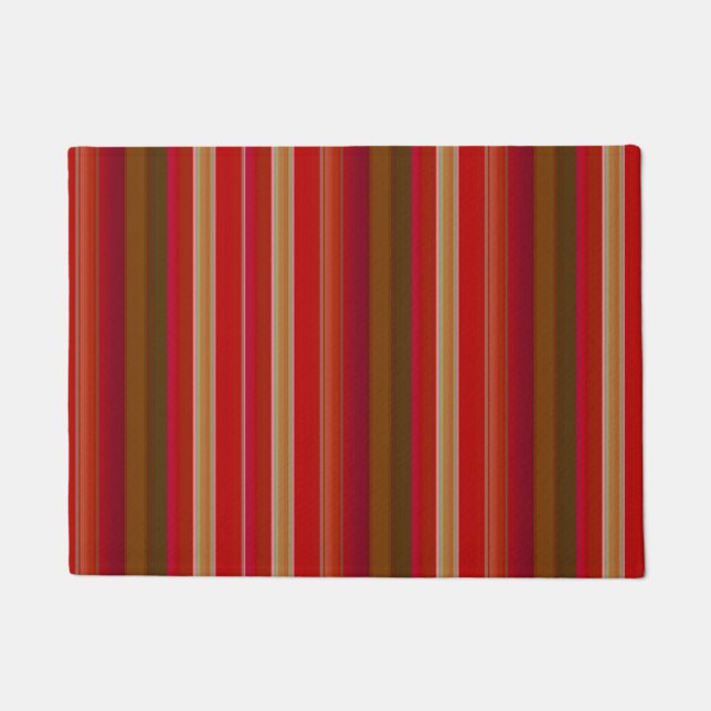Red and Gold Stripes Fußmatte (Vorderseite)