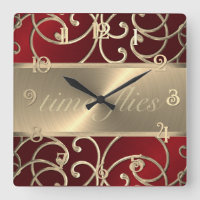 Red and Gold Time Flock